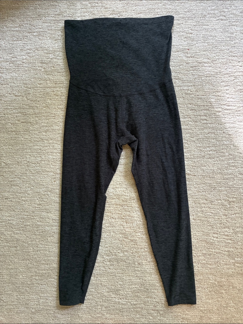 Beyond Yoga High-Waist Foldover Leggings in Dark Charcoal